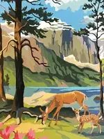Mountains and Deer