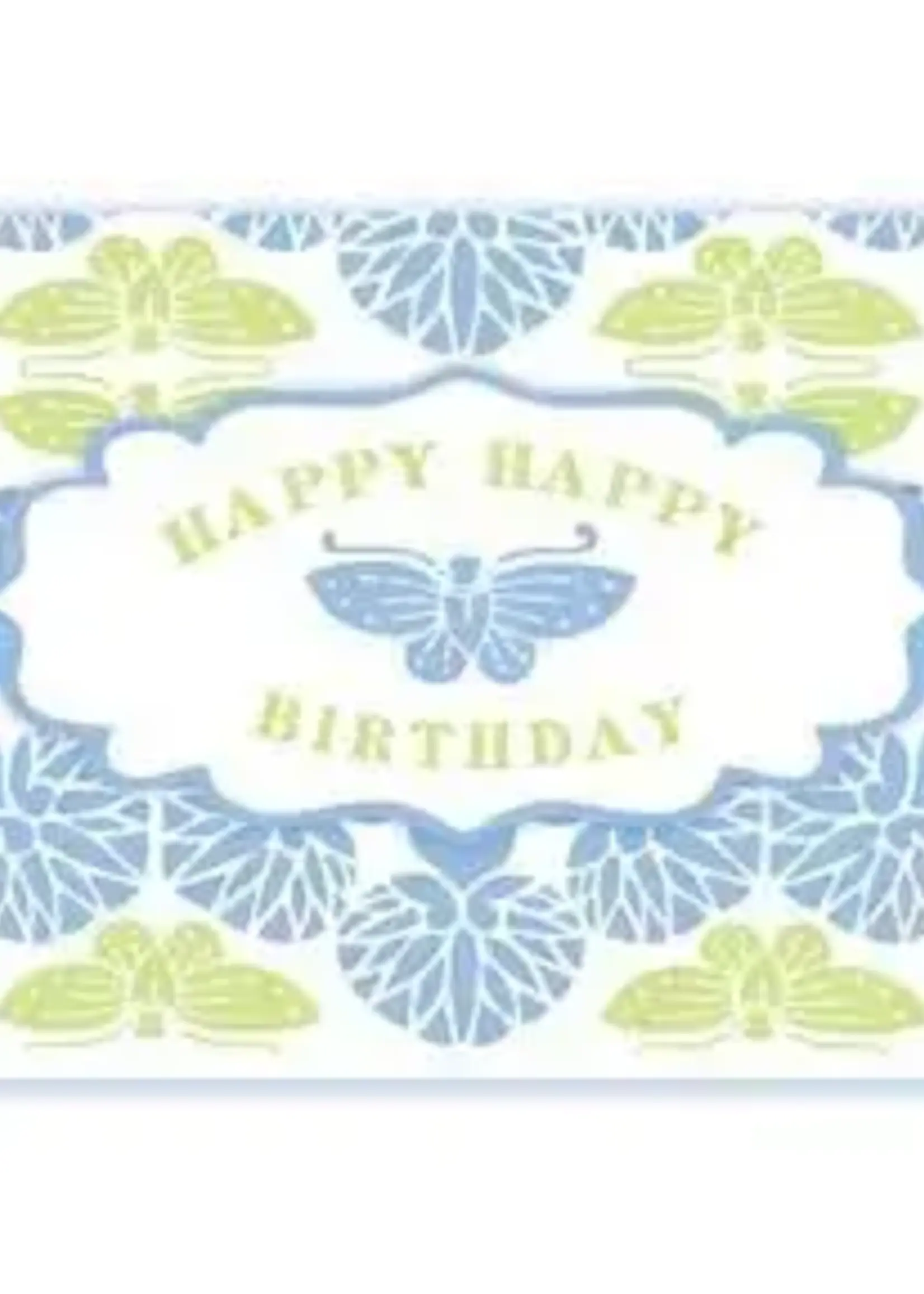 Mini Card - Happy Happy Birthday Blue Butterfly
