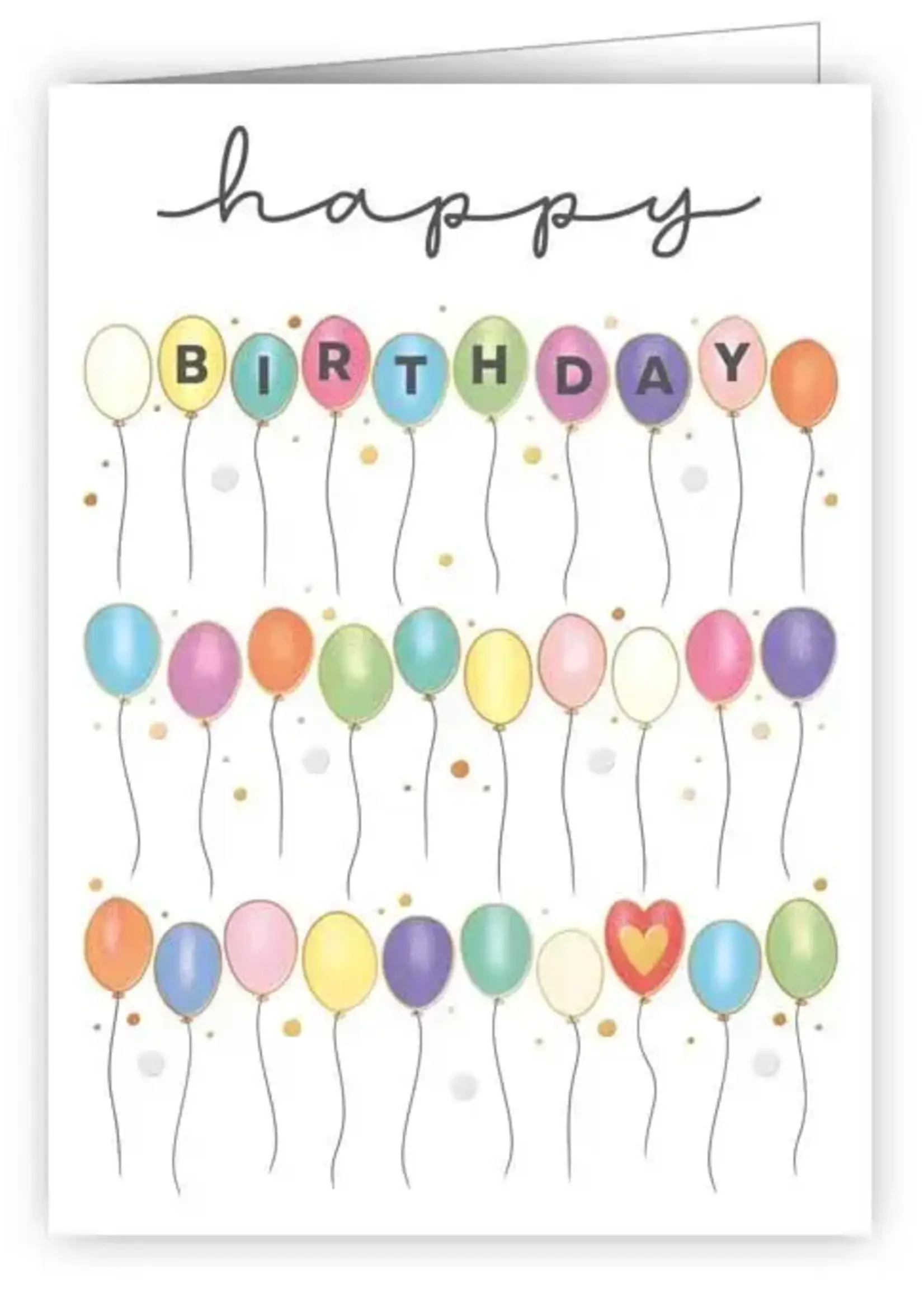 quire publishing Mini Card - Happy Birthday Balloons