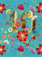 40 - Flowers on Teal
