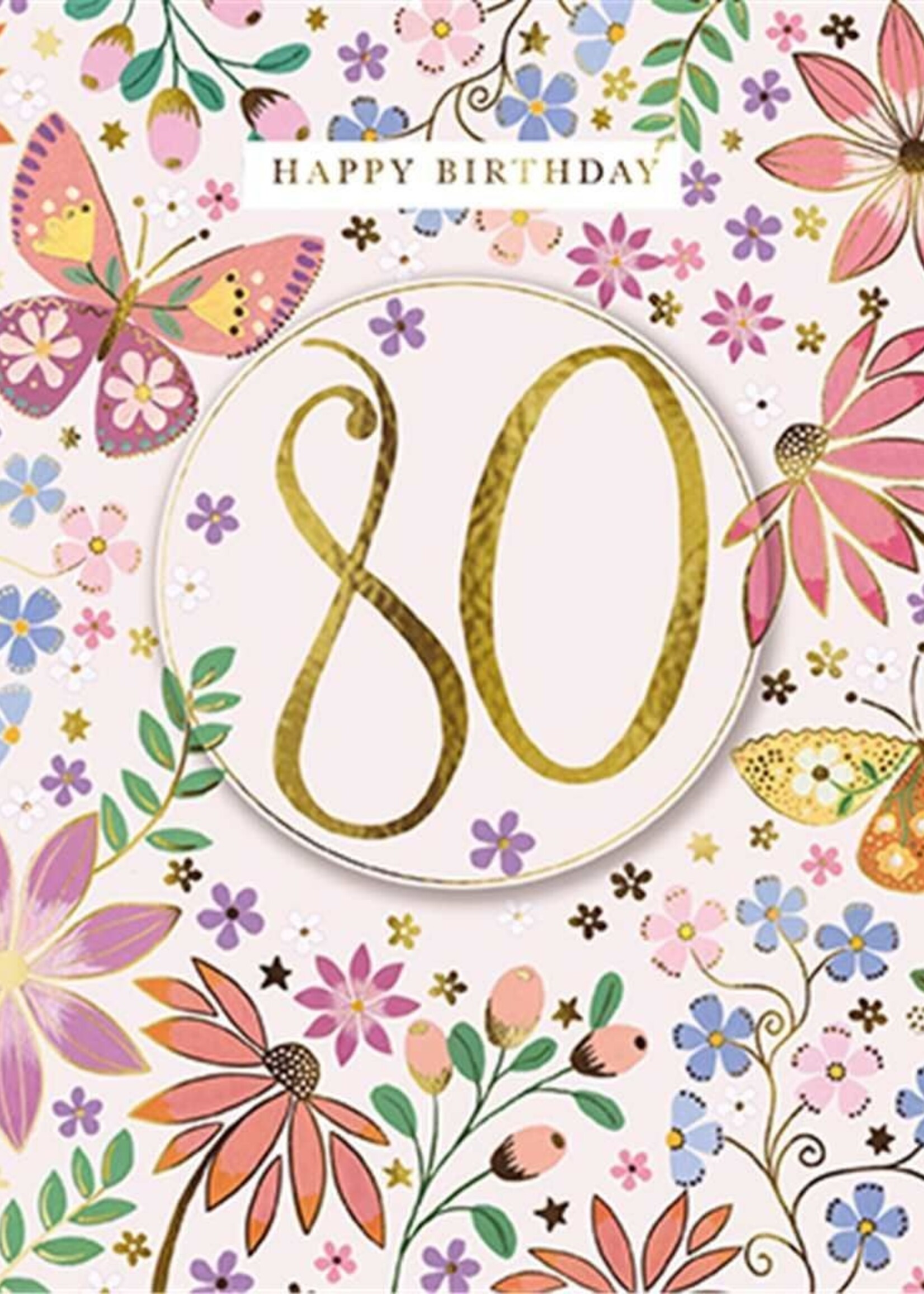 Happy Birthday 80 - Butterflies