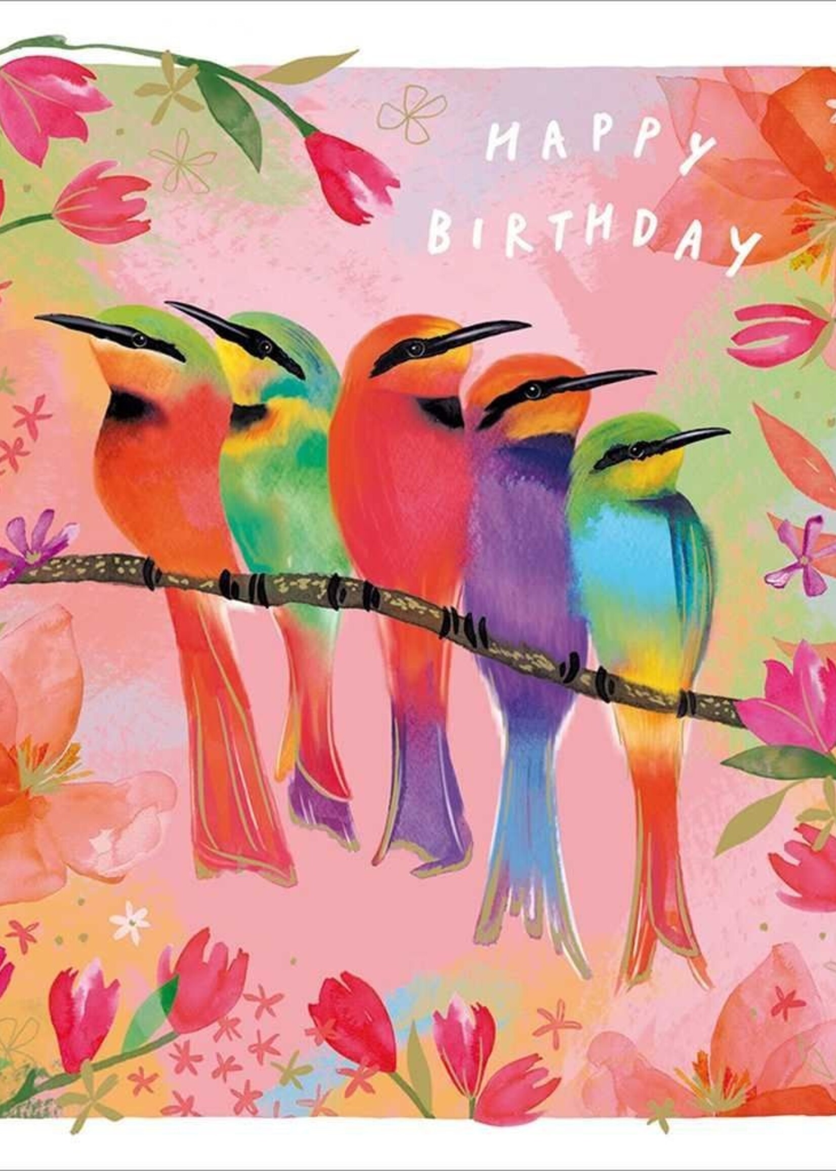 Happy Birthday Birds on Branch