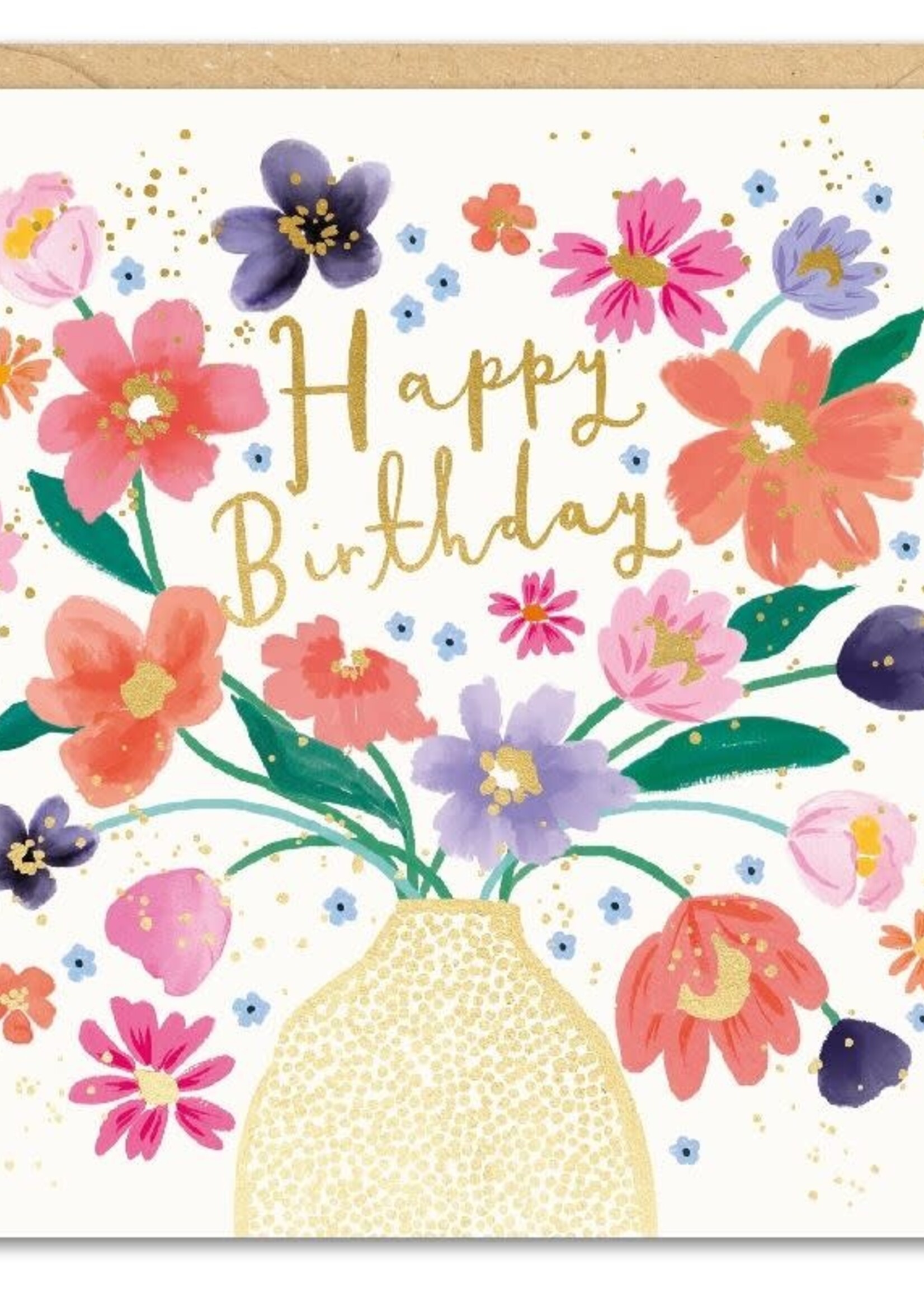 Happy Birthday - Vase with Flowers