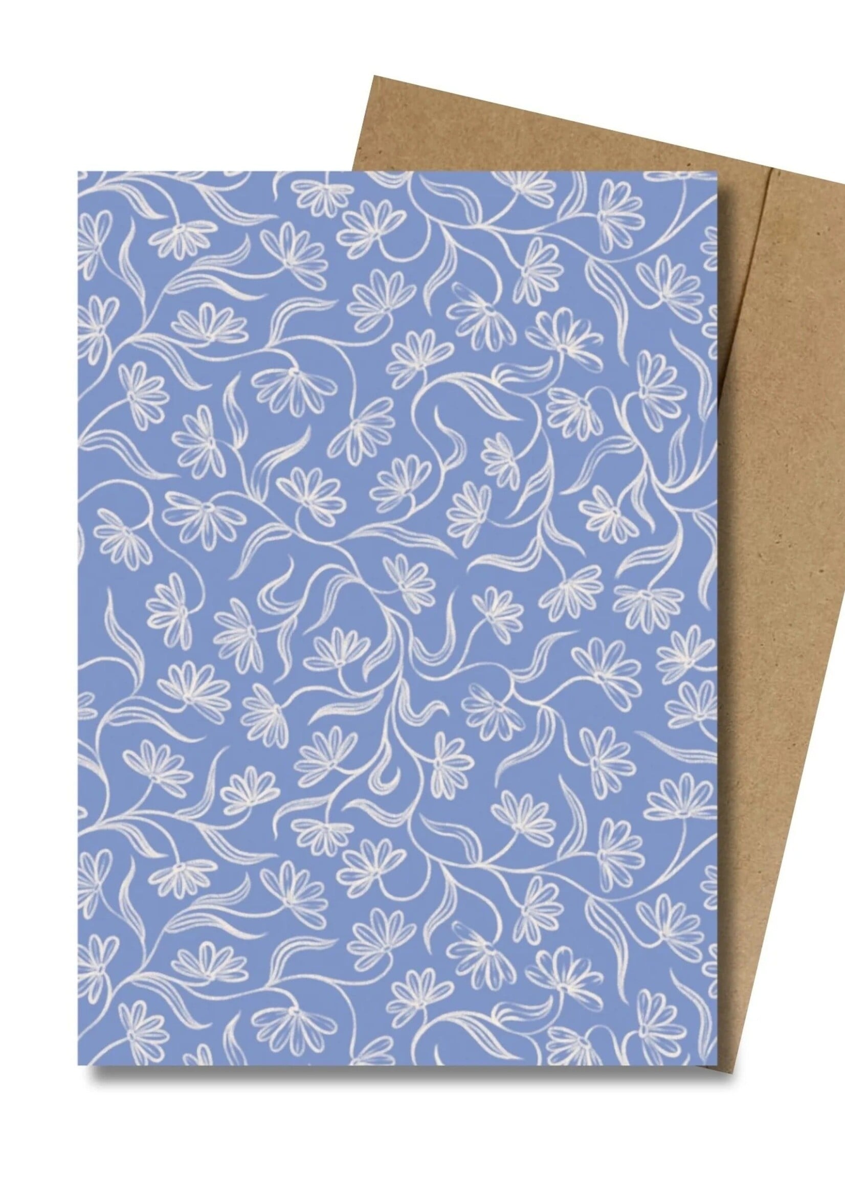 The Paper Narwhal Mini Card ~ Blue Floral