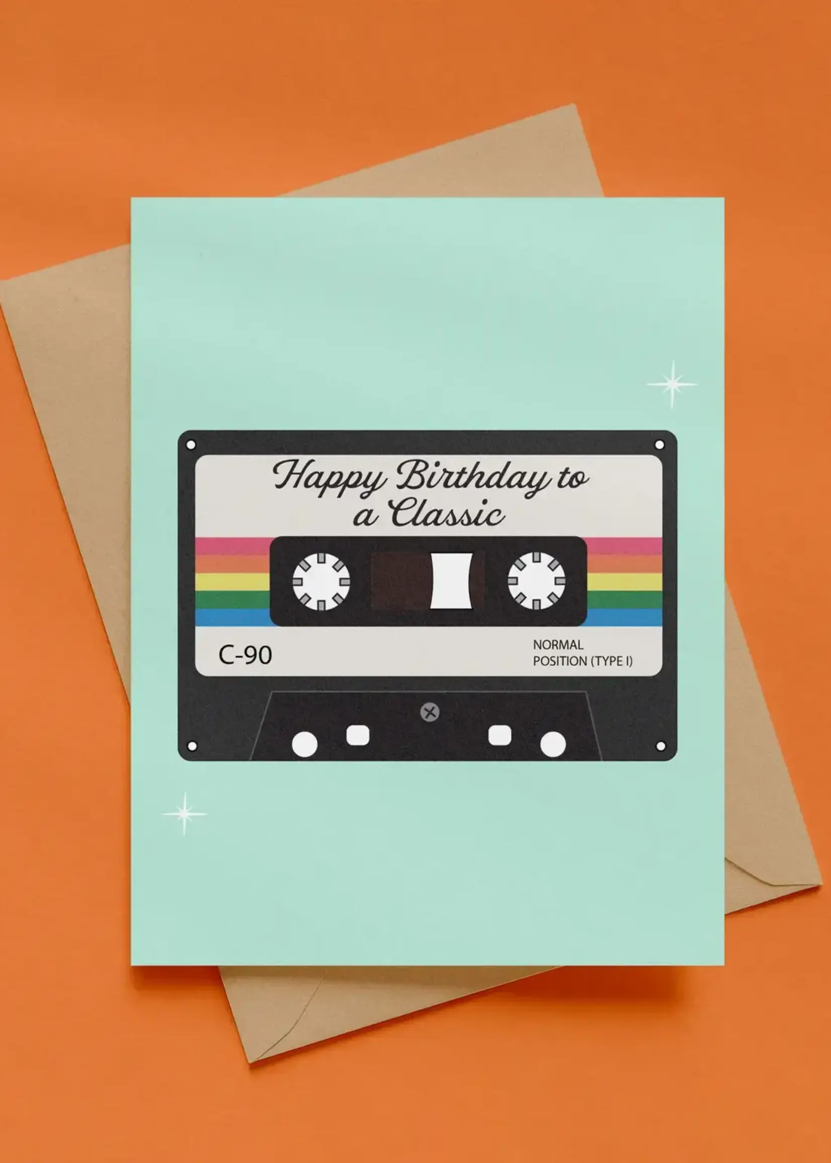 poppermost Classic Cassette Birthday Card