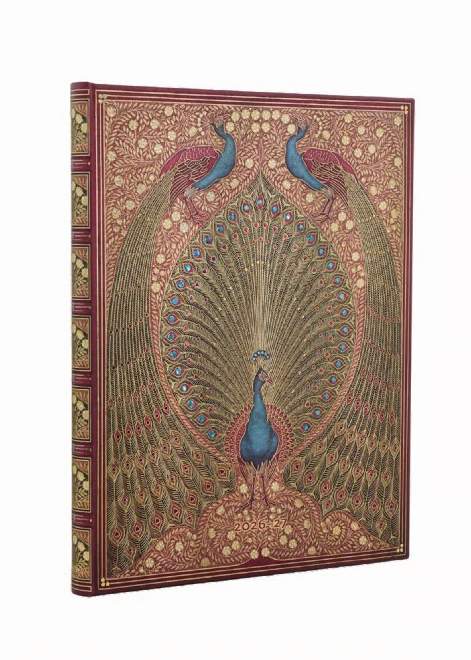 2027 Hafiz's Peacocks Ultra Vertical Hardcover 18-Month Weekly Planner,