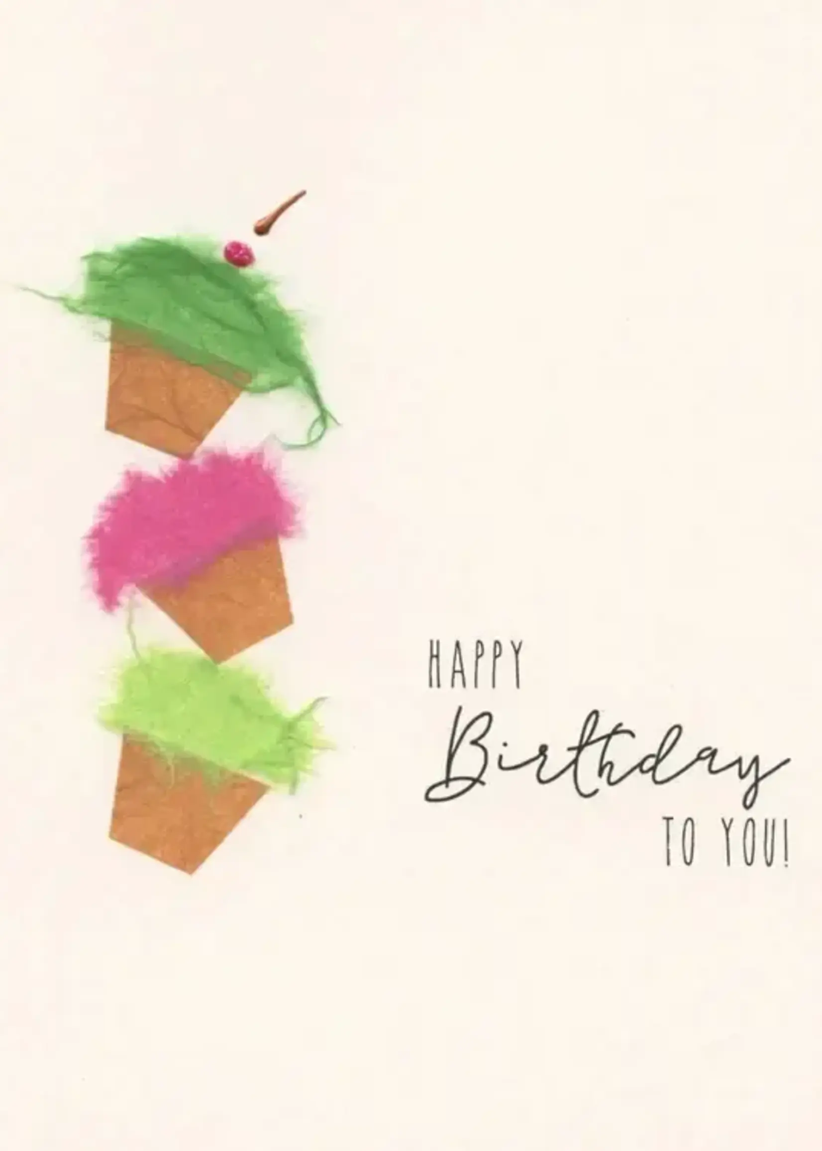 Happy Birthday  To You - Stacked Cupcakes