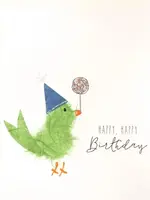 Happy Happy Birthday - Green Bird w Lollipop
