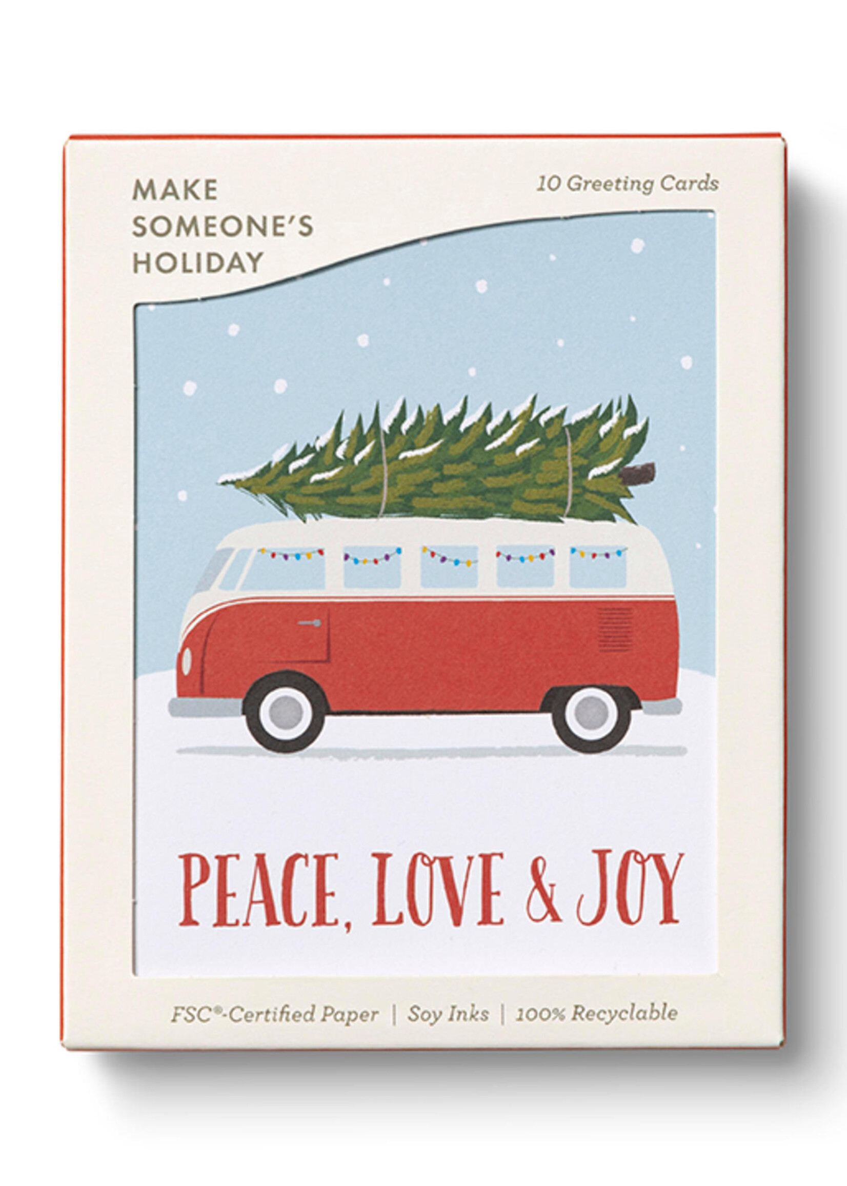 Festive Tree (Peace Love & Joy) Transport Boxed Holiday Cards
