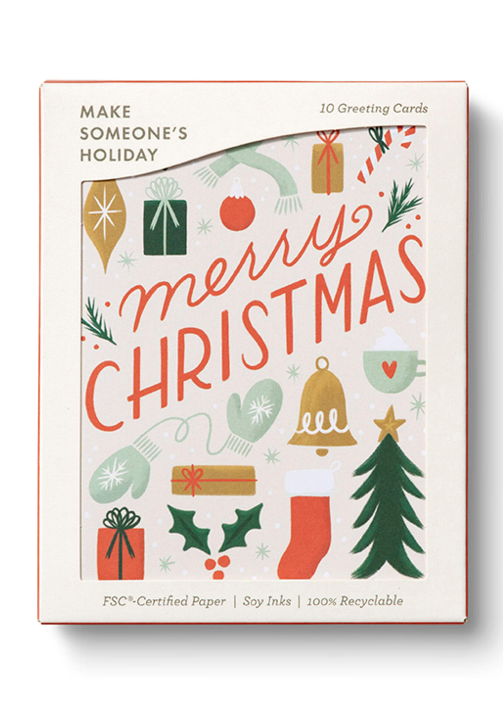 Merry Baubles Boxed Holiday Cards (Merry Christmas)