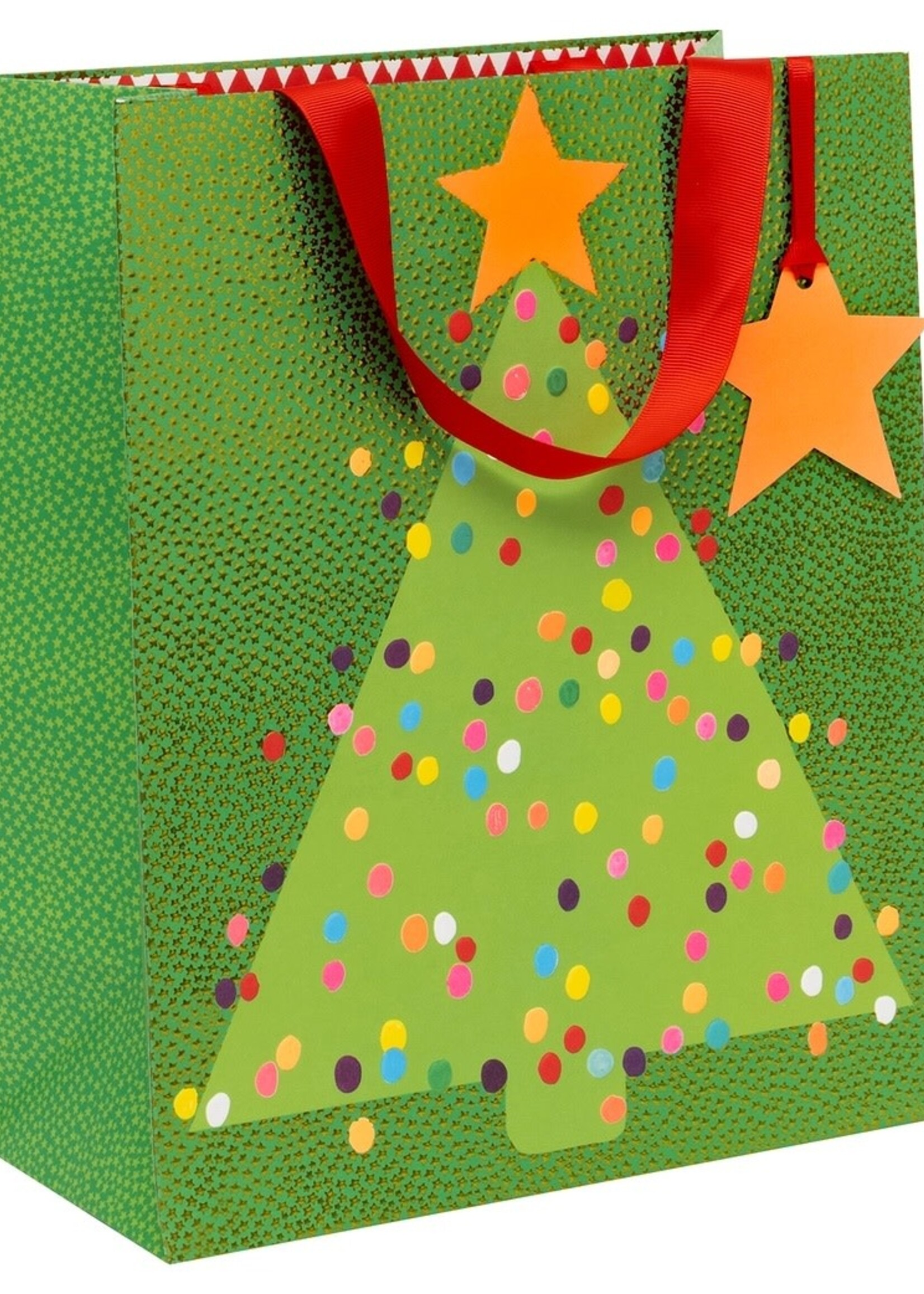 Large Holiday Gift Bag - Emerald Tree