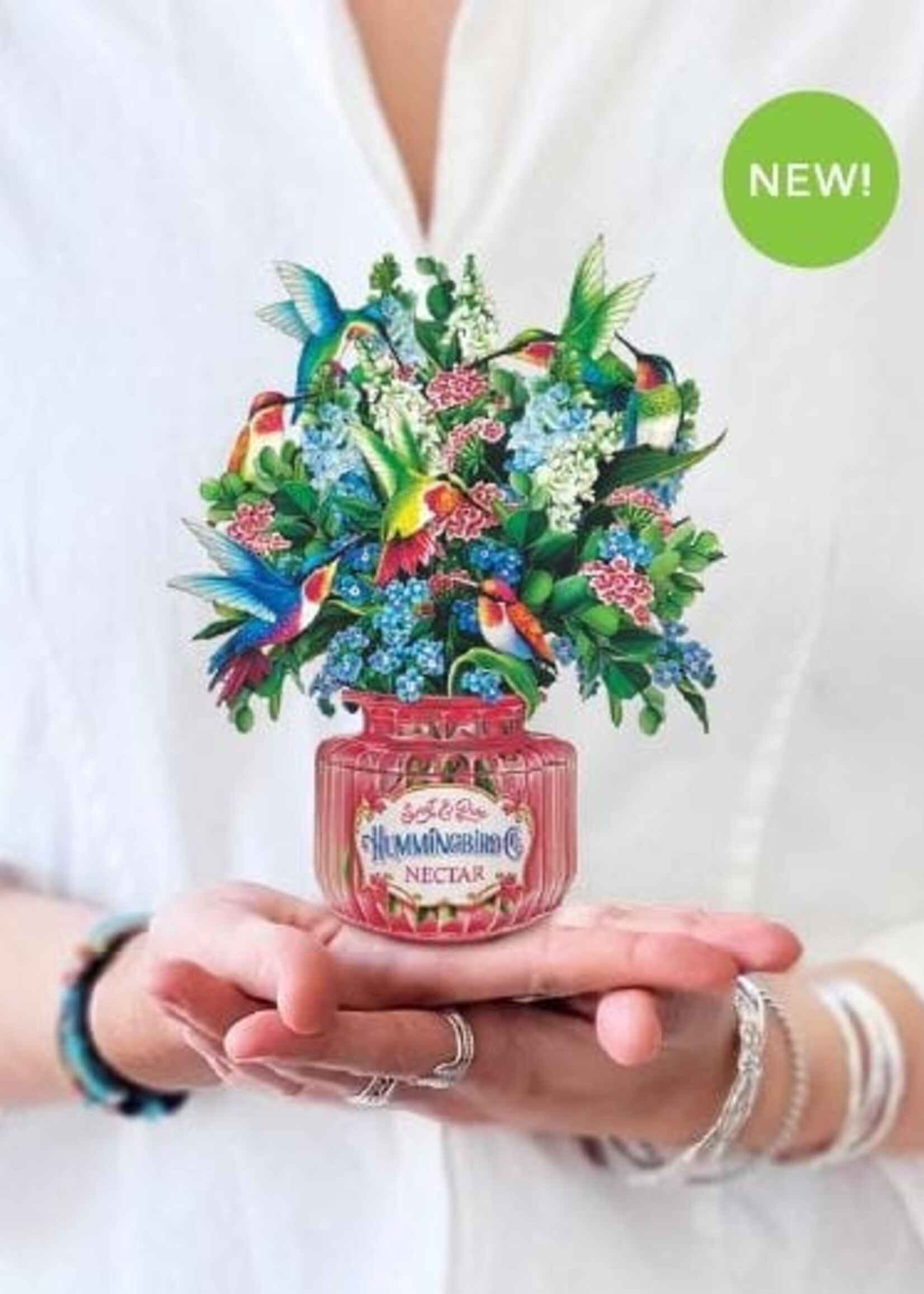 Fresh Cut Flowers Mini Pop-Up Card Hummingbird Oasis