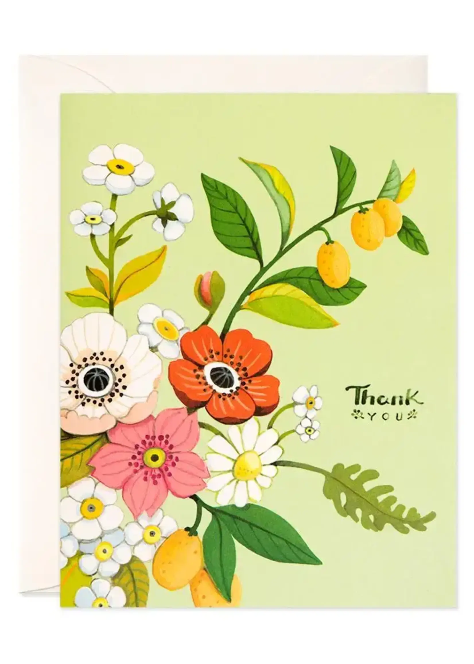 Green Floral Thank You