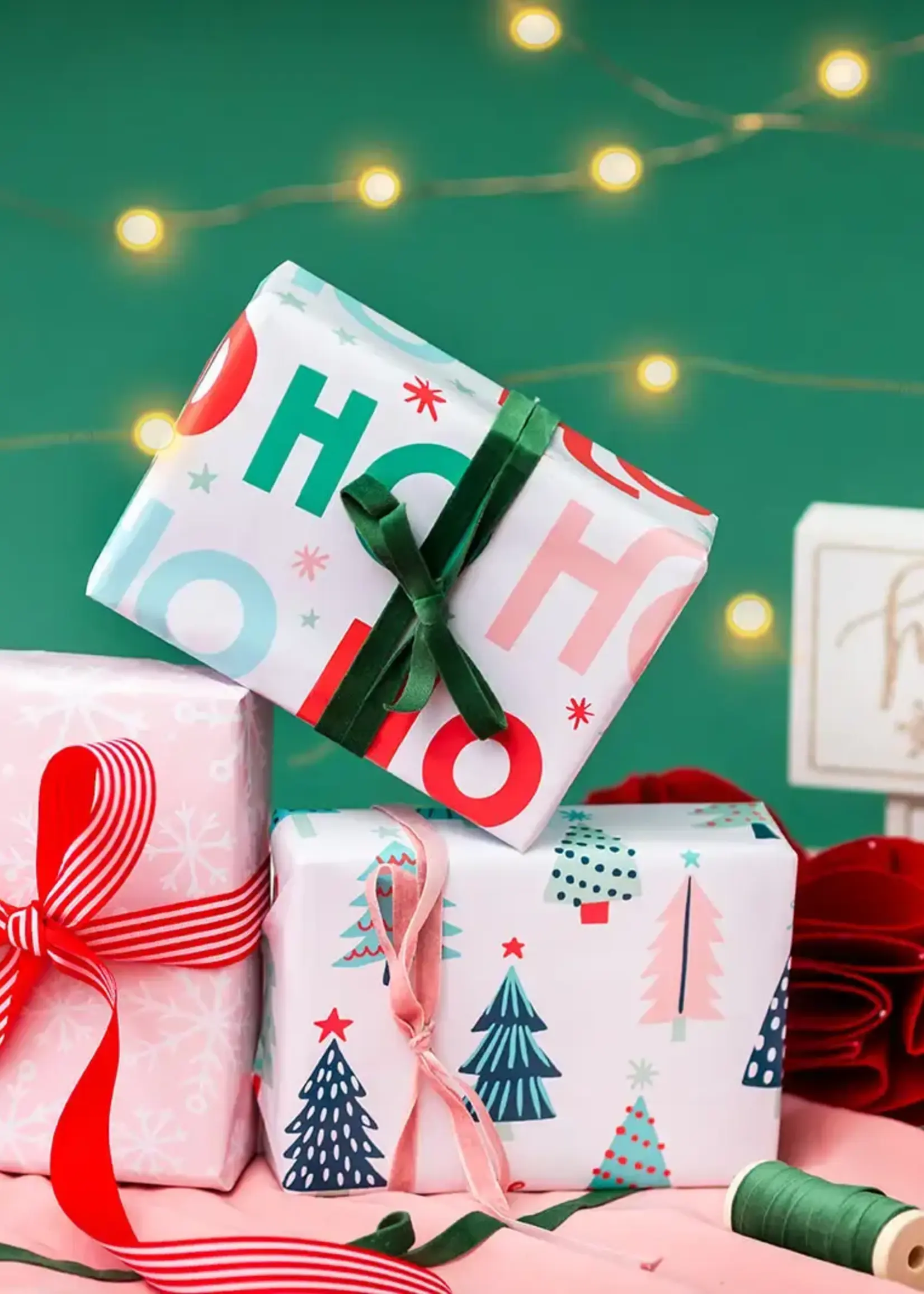 ofelia & Co 3 Pack Holiday Wrapping - Ho Ho Ho