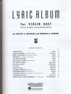HAL LEONARD Whistler, Henry: Lyric Album (2 violins & piano)