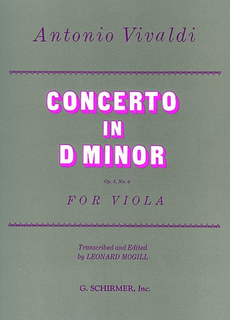 HAL LEONARD Vivaldi (Mogill): Concerto in D Minor Op.3#6 (Viola & Piano)