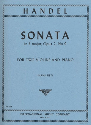 International Music Company Handel, G.F.: Sonata in E major Op.2#9 (2 Violins & Piano)