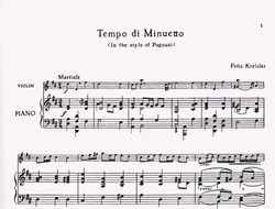 Carl Fischer Kreisler/Pugnani: Tempo di Minuetto (violin & piano)