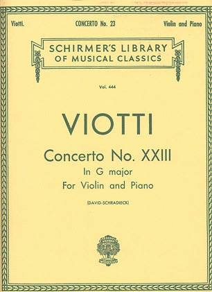 Schirmer Viotti, G.B.: Concerto No.23 in G (violin & piano)