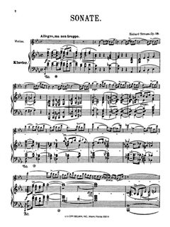 Alfred Music Strauss, R.: Sonata, Op.18, Eb Major (violin and piano)