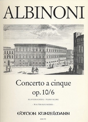 Albinoni, T.: Concerto Op10/6 in D (violin & piano)