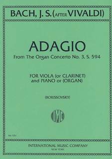 International Music Company Bach, J.S.: Adagio from Organ Concerto No. 39-after Vivaldi (viola & piano)