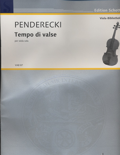 HAL LEONARD Penderecki, Krzysztof: Tempo di valse for solo viola