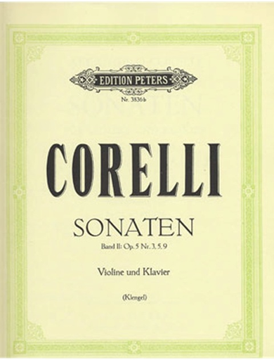 C.F. Peters Corelli, Arcangelo: Violin Sonatas Vol. 2,  Op.5, #3, 5, 9 (violin & piano)