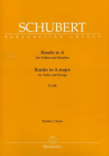 Barenreiter Schubert, Franz (Kube): Rondo in A D438 (violin & piano) Barenreiter Urtext