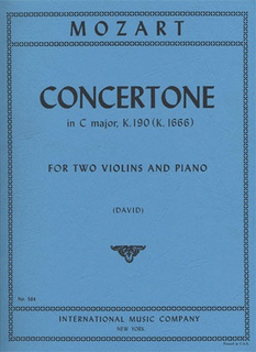 International Music Company Mozart, W.A.: Concertone in C major K190 (2 violins & piano)