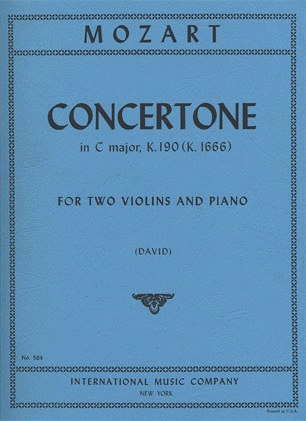 International Music Company Mozart, W.A.: Concertone in C major K190 (2 violins & piano)