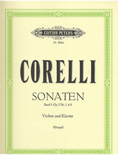 C.F. Peters Corelli, Arcangelo: Violin Sonatas, Vol.1. Op.5  No.1, 4, 8 (violin & piano)