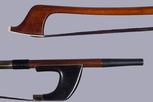 Old German bass bow, ebony/nickel | Metzler Violins