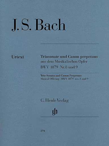 HAL LEONARD Bach, J.S. (Eppstein, ed.): Trio Sonata and Canon Perpetuus from the Musical Offering, BWV 1079, Nos. 8 and 9, urtext (flute, violin, continuo)