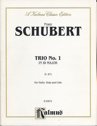Alfred Music Schubert, Franz: Trio #1 in Bb (violin, Viola, Cello)