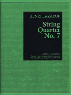 Carl Fischer Lazarof, Henri: String Quartet No. 7, score and parts