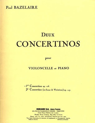 HAL LEONARD Bazelaire: First Concertino, Op. 126 from Deux Concertinos (cello & piano)
