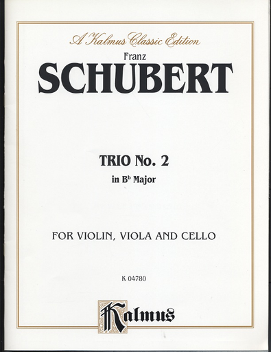 Alfred Music Schubert, Franz: Trio #2 in Bb (violin, Viola, Cello)