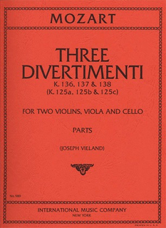 International Music Company Mozart, W.A.: 3 Divertimenti K.136, 137, 138 (string quartet)