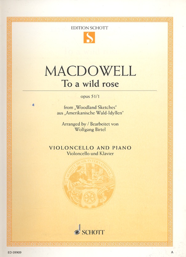 HAL LEONARD MacDowell, Edward: To a Wild Rose, Op. 51, No.1 (cello & piano)