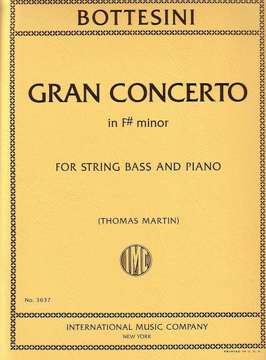 International Music Company Bottesini, G.: Gran Concertino in f# minor (string bass & piano)