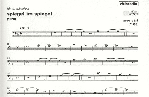Carl Fischer Part, Arvo: Spiegel Im Spiegel (cello & piano) UE
