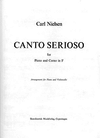 Nielsen, Carl: Canto Serioso for cello & piano