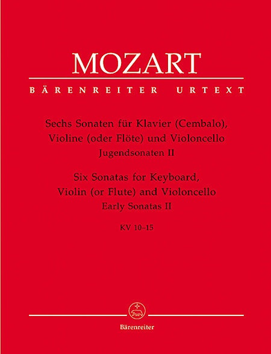 Barenreiter Mozart (Plath/Rehm): 6 Early Sonatas, KV10-15, Vol.2 - URTEXT (piano trio) Barenreiter