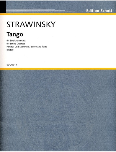 HAL LEONARD Stravinsky, Igor: Tango (String Quartet) score and parts