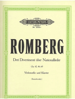 Edition Peters Romberg, Bernhard: Three Divertimenti on National Songs Op.42, 46, 65 (cello & piano)