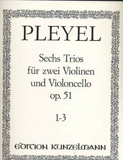 Pleyel: 6 Trios Op.51 #1-3 (2 violins & cello)