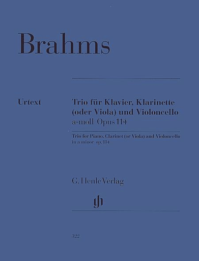 HAL LEONARD Brahms, J. (Hogwood): Trio, Op.114 in A Minor (clarinet, cello, and piano) Barenreiter Urtext (Out of print)