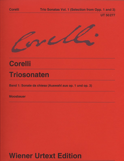 Carl Fischer Corelli, A.: Trio Sonatas Vol. 1; Sonata da chiesa, Op. 1 and Op. 3, urtext (2 violins, cello, and piano)