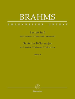 Barenreiter Brahms (Hogwood): Sextet No.1 in Bb Major, Op.18 - URTEXT (string sextett) Barenreiter